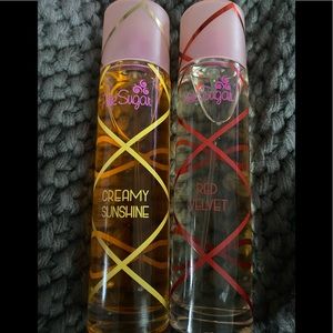Two bottles of pink sugar perfume
